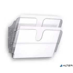   Prospektustartó, fali, fekvő, A4, DURABLE "FLEXIPLUS 2", áttetsző