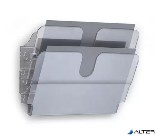 Prospektustartó, fali, fekvő, A4, DURABLE "FLEXIPLUS 2", áttetsző