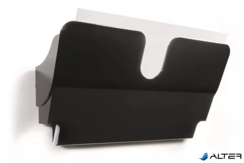 Prospektustartó, fali, fekvő, A4, mágneses, DURABLE "FLEXIPLUS", fekete