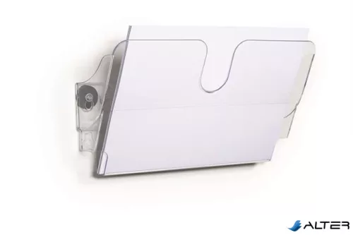 Prospektustartó, fali, fekvő, A4, mágneses, DURABLE "FLEXIPLUS", áttetsző
