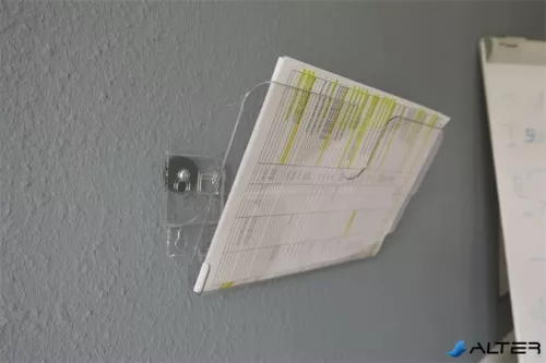 Prospektustartó, fali, fekvő, A4, mágneses, DURABLE "FLEXIPLUS", áttetsző