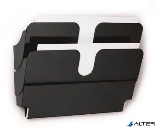 Prospektustartó, fali, fekvő, A4, mágneses, DURABLE "FLEXIPLUS 2", fekete