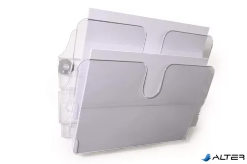 Prospektustartó, fali, fekvő, A4, mágneses, DURABLE "FLEXIPLUS 2", áttetsző