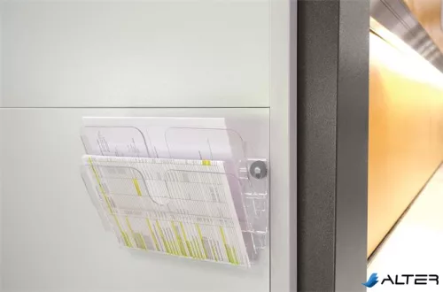 Prospektustartó, fali, fekvő, A4, mágneses, DURABLE "FLEXIPLUS 2", áttetsző