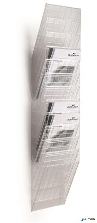 Prospektustartó, fali, álló, A4, DURABLE "FLEXIBOXX 12", áttetsző