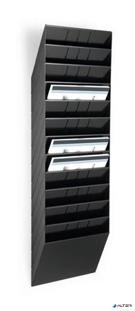 Prospektustartó, fali, fekvő, A4, DURABLE "FLEXIBOXX 12", fekete