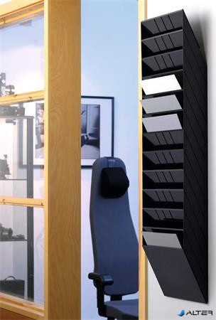 Prospektustartó, fali, fekvő, A4, DURABLE "FLEXIBOXX 12", fekete