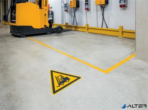 Padlójelölő matrica, DURABLE "Vigyázat! Targonca", sárga-fekete