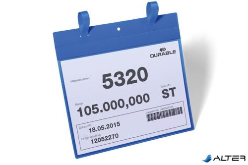 Logisztikai zseb, A4, fekvő, DURABLE, szalaggal, sötétkék