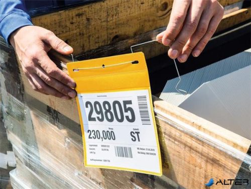 Logisztikai zseb, A5, fekvő, DURABLE, dróttal, sárga