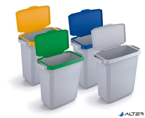 Nyitható tető, 60 l-es szemeteshez, műanyag, DURABLE 'Durabin®', sárga