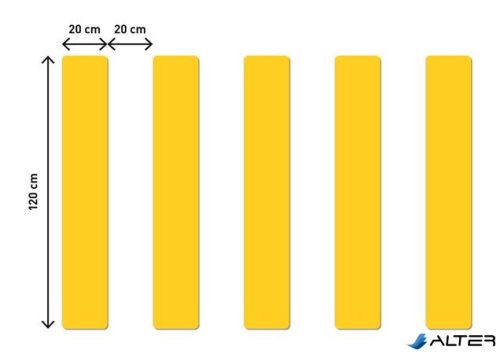 Padlójelölő matrica, DURABLE 'Gyalogosátkelő', sárga