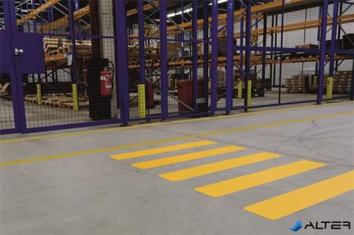 Padlójelölő matrica, DURABLE 'Gyalogosátkelő', sárga