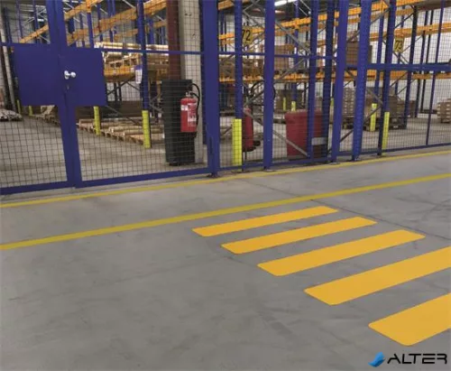 Padlójelölő matrica, DURABLE 'Gyalogosátkelő', sárga