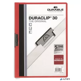   Gyorsfűző, klipes, A4, DURABLE "DURACLIP® 30", piros
