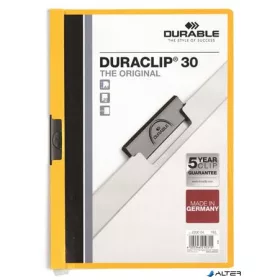   Gyorsfűző, klipes, A4, DURABLE 'DURACLIP® 30', sárga