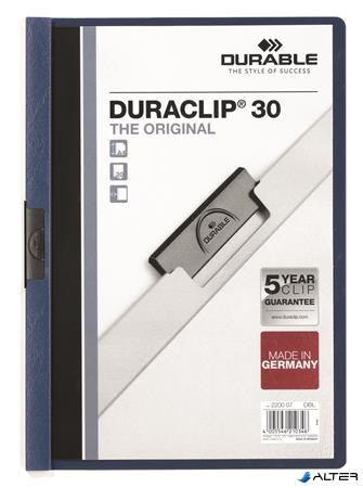 Gyorsfűző, klipes, A4, DURABLE "DURACLIP® 30", sötétkék