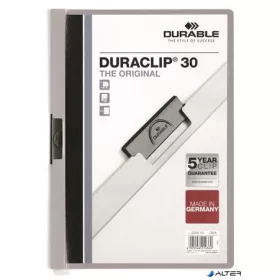   Gyorsfűző, klipes, A4, DURABLE 'DURACLIP® 30', szürke
