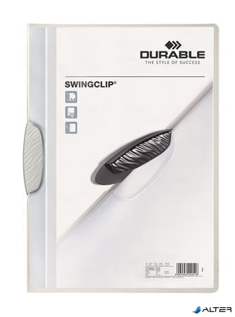 Gyorsfűző, klipes, A4, DURABLE "Swingclip® 30", fehér