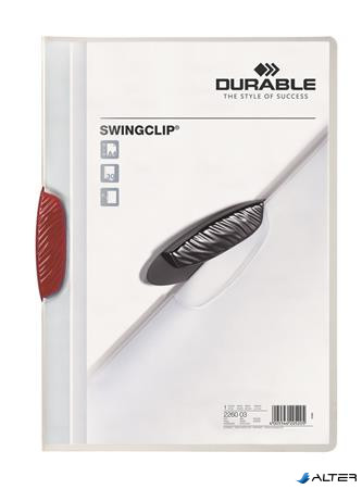 Gyorsfűző, klipes, A4, DURABLE "Swingclip® 30", piros