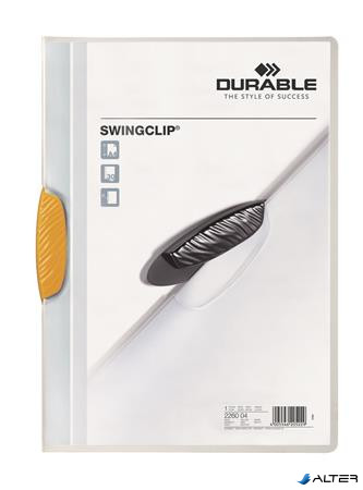 Gyorsfűző, klipes, A4, DURABLE "Swingclip® 30", sárga
