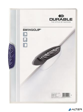 Gyorsfűző, klipes, A4, DURABLE "Swingclip® 30", sötétkék