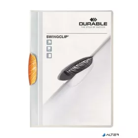   Gyorsfűző, klipes, A4, DURABLE 'Swingclip® 30', narancs