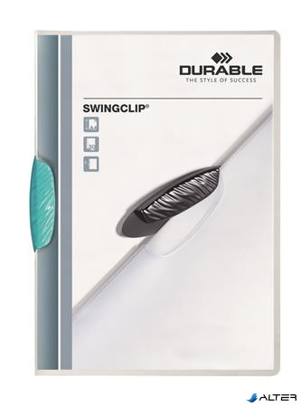 Gyorsfűző, klipes, A4, DURABLE "Swingclip® 30", világoskék