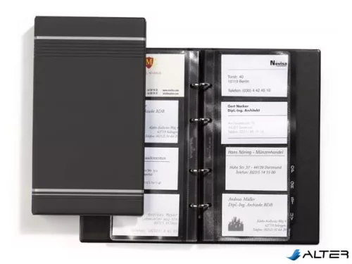 Névjegykártyatartó, 200 db-os, A-Z regiszterrel, álló, DURABLE "VISIFIX®", szürke