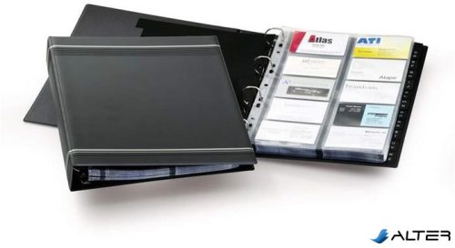 Névjegykártyatartó, 400 db-os, A-Z regiszterrel, fekvő, DURABLE "VISIFIX®", szürke