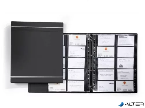 Névjegykártyatartó, 400 db-os, A-Z regiszterrel, fekvő, DURABLE "VISIFIX®", szürke