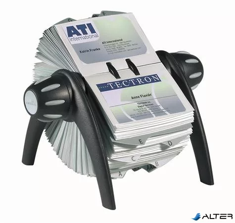 Névjegykártyatartó, műanyag, 400 db-os, forgatható, fekvő, DURABLE, "VISIFIX®", fekete