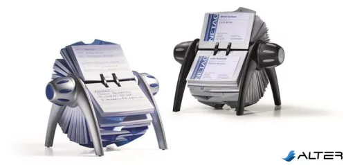 Névjegykártyatartó, műanyag, 400 db-os, forgatható, fekvő, DURABLE, "VISIFIX®", fekete