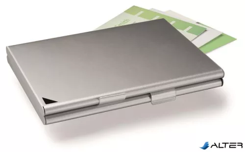 Névjegykártyatartó tárca, fém, 20 db-os, DURABLE "CARD BOX DUO", ezüst