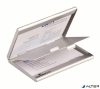 Névjegykártyatartó tárca, fém, 20 db-os, DURABLE "CARD BOX DUO", ezüst