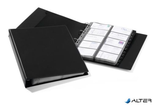 Névjegytartó, 400 db-os, gyűrűs, DURABLE "VISIFIX® Economy", fekete