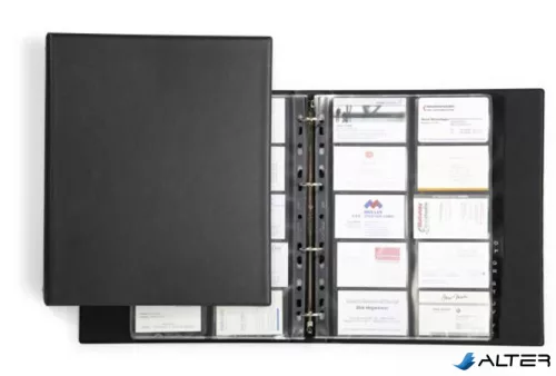 Névjegytartó, 400 db-os, gyűrűs, DURABLE "VISIFIX® Economy", fekete