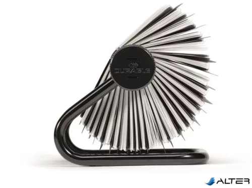 Névjegykártyatartó, fém, 400 db-os, forgatható, fekvő, DURABLE, "VISIFIX®", fekete