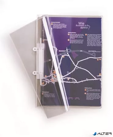 Prezentációs mappa, PP, A4, lefűzhető, DURABLE, áttetsző