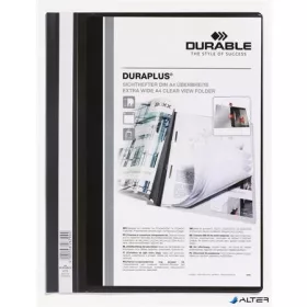   Gyorsfűző, A4, széles, panorámás, DURABLE "DURAPLUS®", fekete