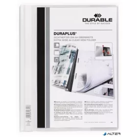   Gyorsfűző, A4, széles, panorámás, DURABLE "DURAPLUS®", fehér