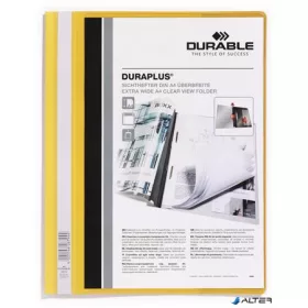   Gyorsfűző, A4, széles, panorámás, DURABLE "DURAPLUS®", sárga