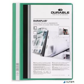   Gyorsfűző, A4, széles, panorámás, DURABLE "DURAPLUS®", zöld