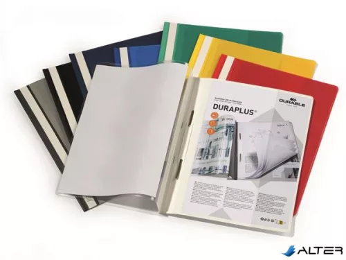 Gyorsfűző, A4, széles, panorámás, DURABLE "DURAPLUS®", zöld