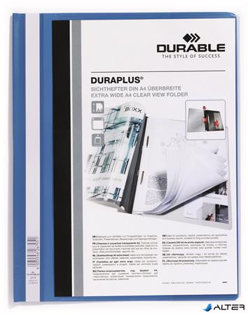 Gyorsfűző, A4, széles, panorámás, DURABLE "DURAPLUS®", kék
