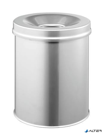 Tűzálló szemetes, fém, kerek, DURABLE "Safe", ezüst