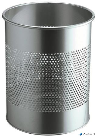 Papírkosár, fém, 15 liter, DURABLE, ezüst
