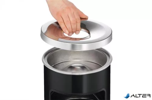 Tűzálló szemetes, kerek, hamutartóval, DURABLE "Safe", fekete