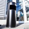 Tűzálló szemetes, kerek, hamutartóval, DURABLE "Safe", fekete