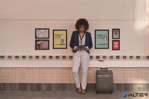 Posztertábla, fali, A5, alumínium keret, DURABLE, fekete